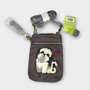 Chala Cellphone Crossbody Purse Shih Tzu White Dog Adjustable Strap NWT